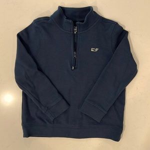 Vineyard Vines Boys Saltwater Quarter-Zip 4T navy blue EUC